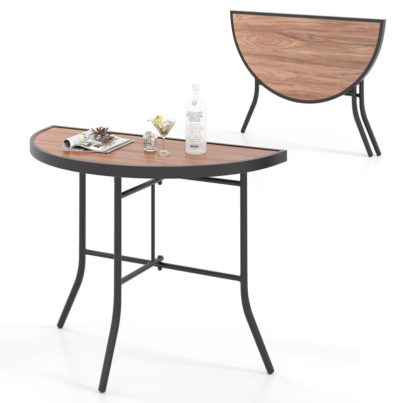 Giantex Half Round Folding Table Half Moon Dining Table