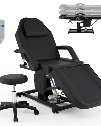 Giantex Lit de Soin Visage Électrique pour Esthéticienne avec Tabouret Hydraulique