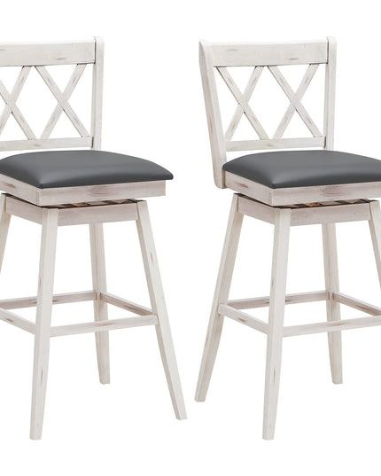 Giantex Bar Stool with Foot Rest Upholstered Cushion & Ergonomic Backrest