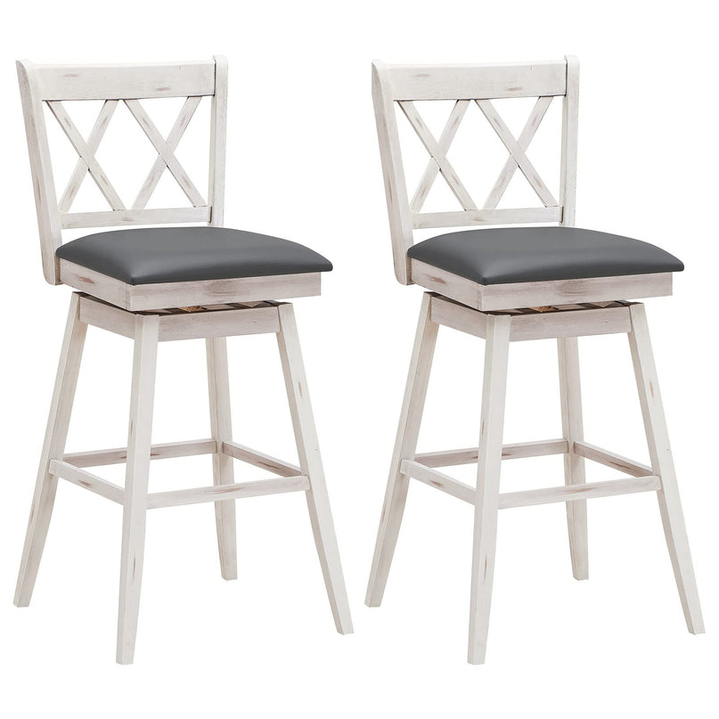 Giantex Bar Stool with Foot Rest Upholstered Cushion & Ergonomic Backrest