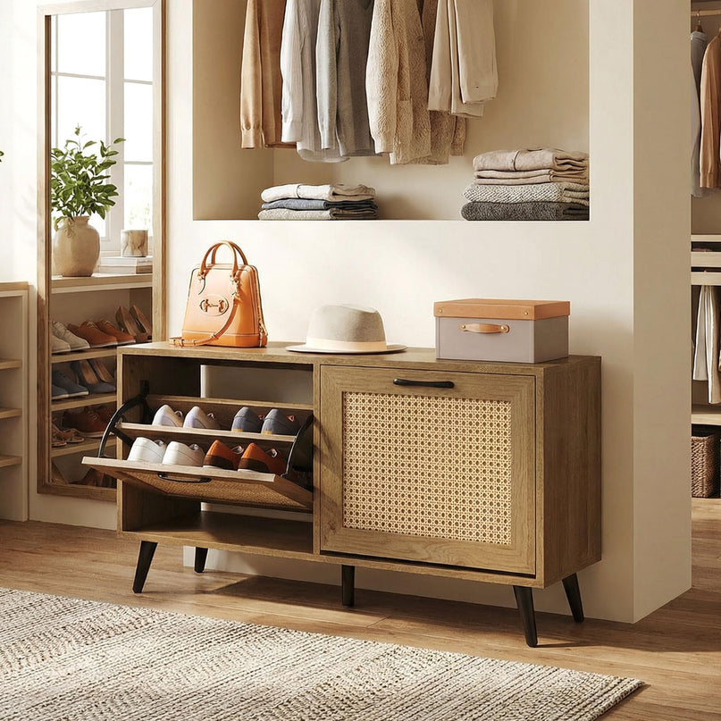 Meuble de rangement à chaussures dissimulé Giantex avec étagères réglables