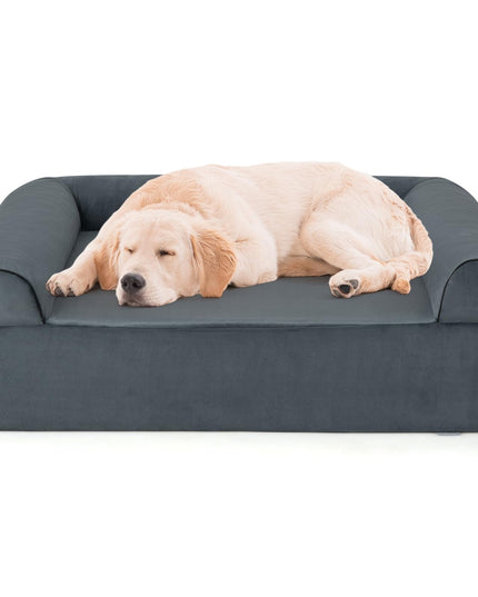 Giantex Cooling Gel Dog Bed for Large Dogs, 40" L Memory Foam Dog Sofa Bed with Washable Cover