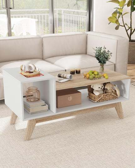 Giantex 2 Tier Coffee Table with Storage for Small Space Apartment