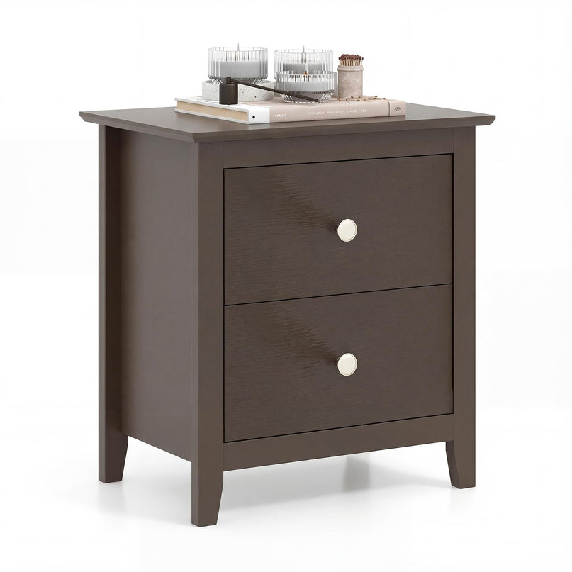 Giantex White and Black Nightstand