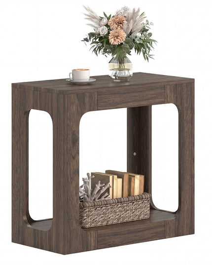 Table d'appoint de ferme Giantex à 2 niveaux avec étagère de rangement ouverte