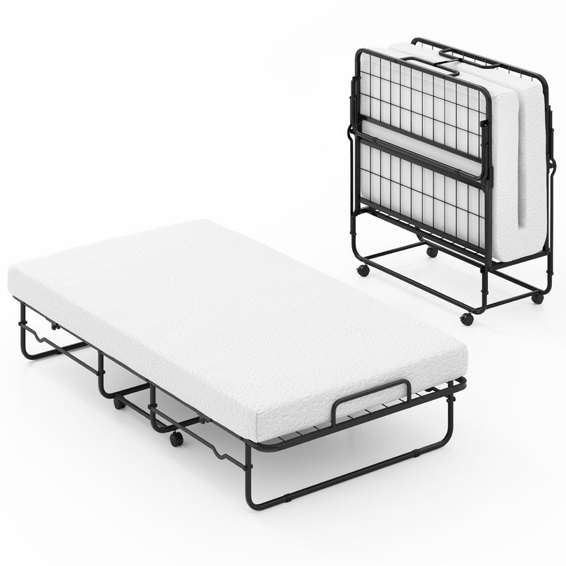 Lit d'appoint pliant Giantex 75" x 38" (taille double) avec cadre métallique robuste et pliable