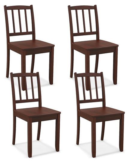 Giantex Farmhouse Dining Chairs Set of 2/4, Modern Kitchen Chairs w/Rubber Wood Legs & Curved Backrest