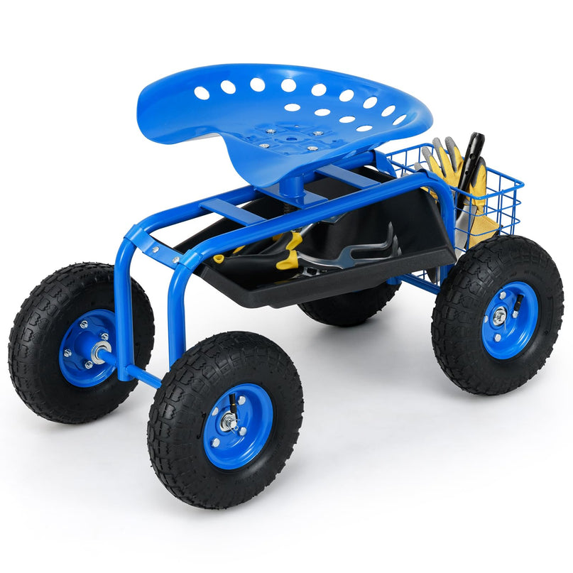 Giantex Garden Cart Rolling Tray Gardening Planting with Work Seat