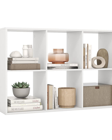 Giantex 6-Cube Bookcase, White Cubby Bookshelf w/Back Guardrail & Anti-Tipping Kits