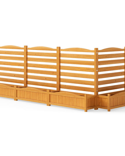 Giantex Air Conditioner Fence Outdoor, Wood Privacy Screen with Planter Box
