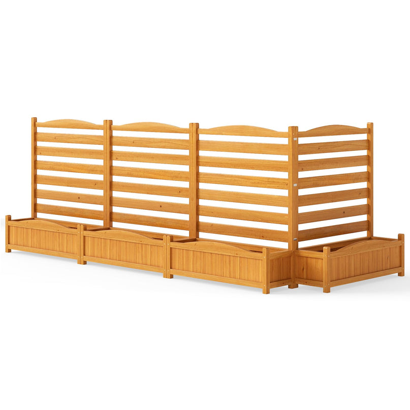Giantex Clôture de climatiseur extérieure, brise-vue en bois avec jardinière