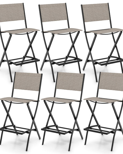 Giantex Folding Patio Bar Chairs Set of 6