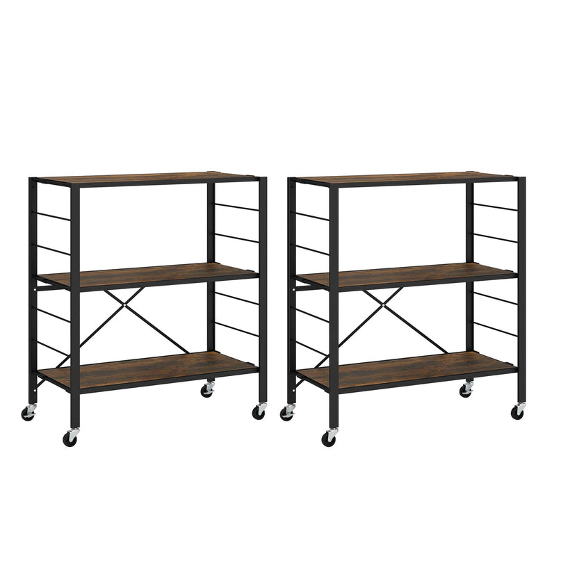 Giantex Folding Bookshelf with Wheels