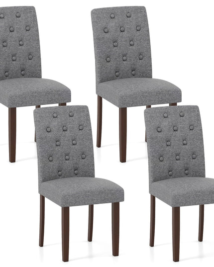 Giantex Tufted Dining Chairs Set of 2/4 Upholstered Kitchen Chairs