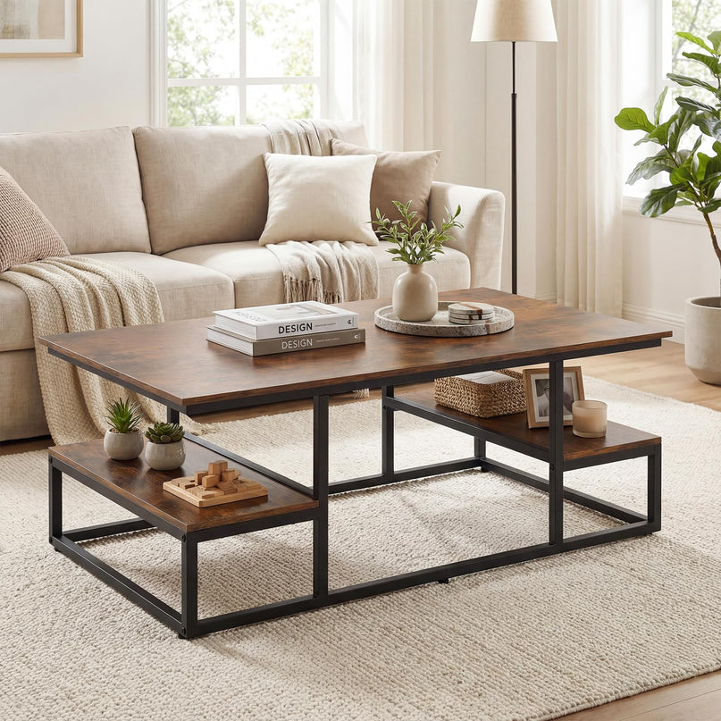 Giantex 43" Rectangular Modern Coffee Table with Storage