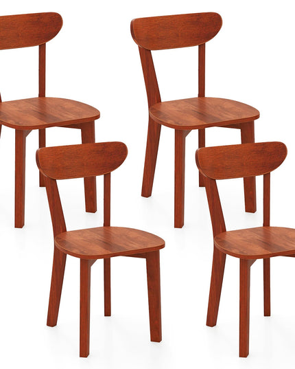 Giantex Wooden Dining Chairs, Kitchen Chairs w/Curved Backrest & Solid Rubber Wood Frame