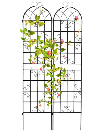 Giantex Lot de 2 treillis pour plantes grimpantes d'extérieur, 2,13 m de haut, en acier galvanisé