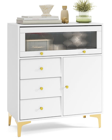 Giantex 3-Drawer Modern Storage Cabinet with 2 Doors