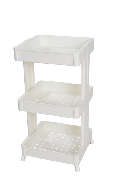 Chariot de rangement à roulettes Giantex 3 niveaux, étagère de rangement coulissante en plastique