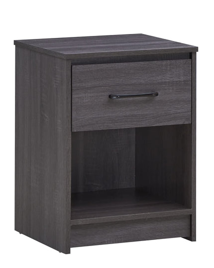 Nightstand w/Drawer, Wooden End Table w/Open Storage Compartment
