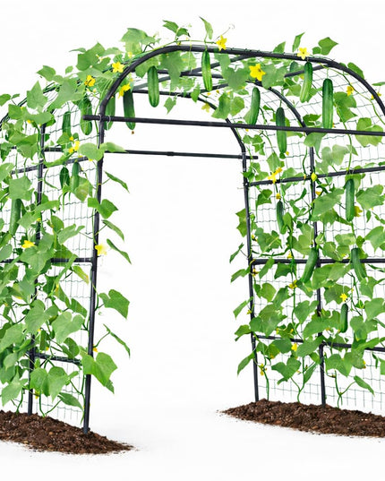 Giantex 7.5FT Tall Adjustable Metal Garden Arch Trellis for Climbing Plants Outdoor
