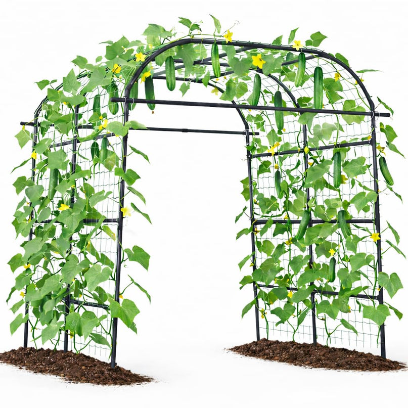 Giantex 7.5FT Tall Adjustable Metal Garden Arch Trellis for Climbing Plants Outdoor