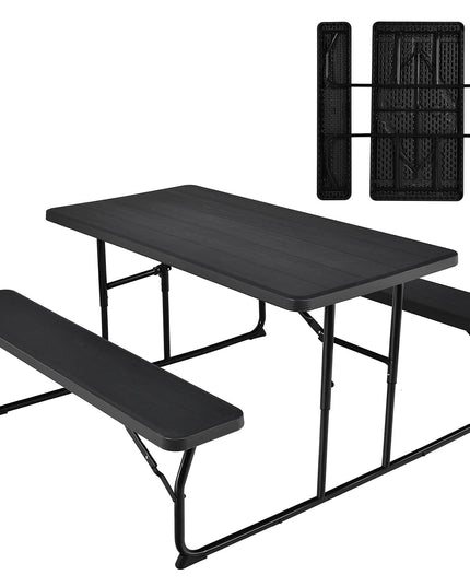 Giantex Folding Outdoor Dining Table Set, Large Camping Table for Patio Deck Lawn