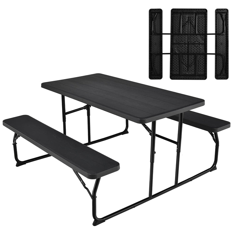 Giantex Folding Outdoor Dining Table Set, Large Camping Table for Patio Deck Lawn
