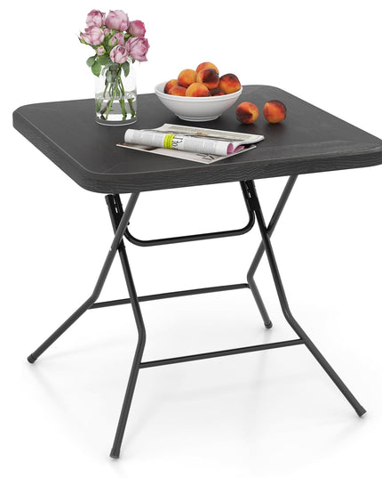 Giantex 2.6 FT Folding Picnic Table, Square Patio Dining Table for 4 Persons, with HDPE Tabletop