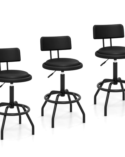 Giantex Swivel Bar Stools Set of 1/2/3/4, 24.5"-29" Height Adjustable Counter Height Chairs w/Back