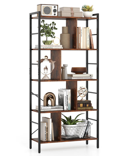 Giantex 61" Industrial Bookcase w/Metal Frame for Living Room