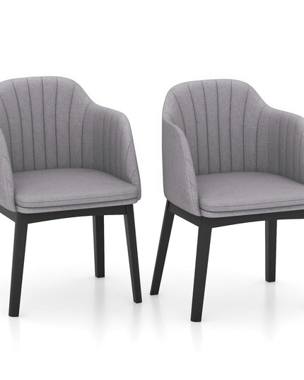 Giantex Modern Dining Chairs, Upholstered Velvet Accent Chairs w/Curved Backrests & Rubber Wood Legs