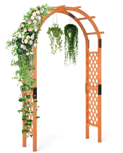 Giantex 7.7FT Wooden Garden Arbor Trellis