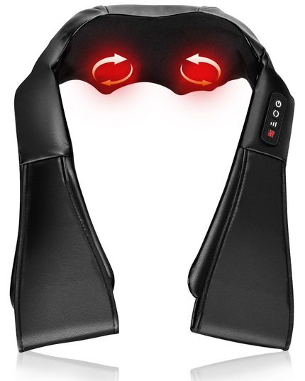 Giantex Shiatsu Neck Back and Shoulder Massager w/Heat, Deep Tissue 3D Kneading Massage Pillow for Back