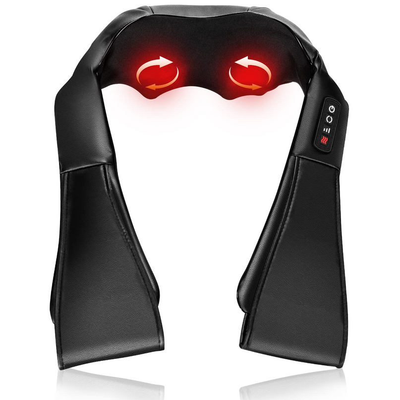 Giantex Shiatsu Neck Back and Shoulder Massager w/Heat, Deep Tissue 3D Kneading Massage Pillow for Back