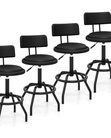 Giantex Swivel Bar Stools Set of 1/2/3/4, 24.5"-29" Height Adjustable Counter Height Chairs w/Back
