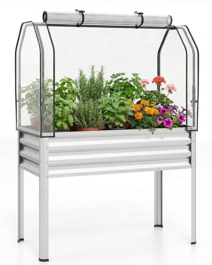 Giantex 44x22x60 Raised Garden Bed with Legs & Greenhouse Cover (1/2)