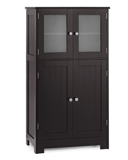 Giantex Storage Cabinet with Doors - Bathroom Floor Cabinet, Freestanding Tall Cabinet