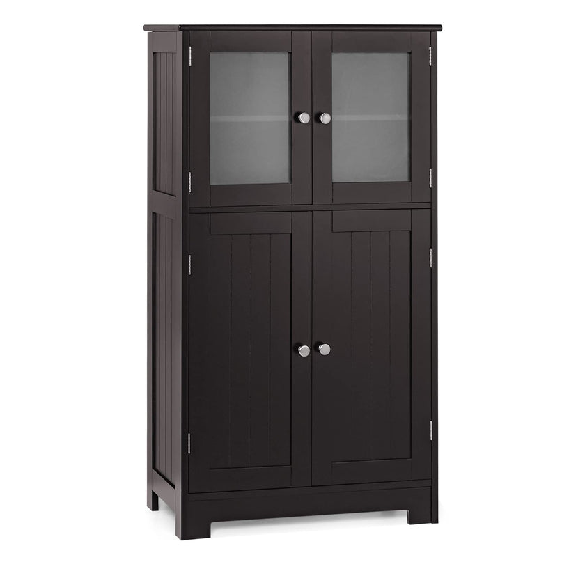 Giantex Storage Cabinet with Doors - Bathroom Floor Cabinet, Freestanding Tall Cabinet