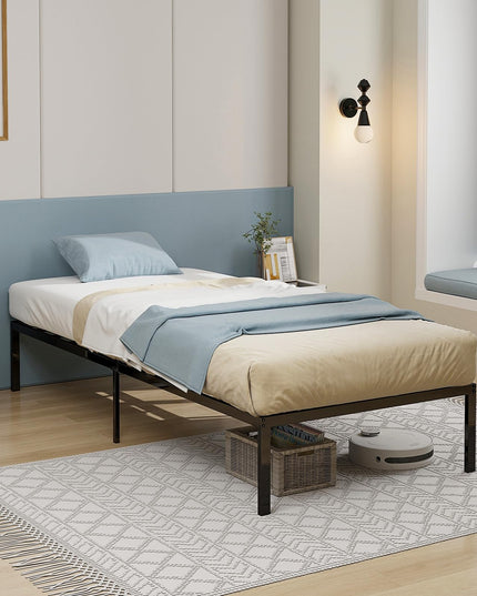 Giantex Twin Bed Frame, 14 Inch Metal Platform Bed with Under Bed Storage Space, Heavy-Duty Steel Slat Mattress Foundation
