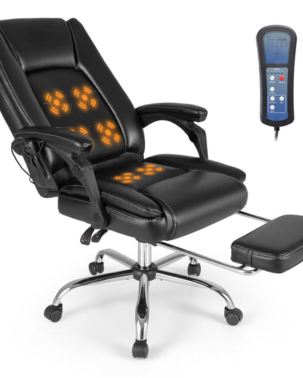 Giantex Massage Adjustable Executive Chair - 400 LBS Big and Tall Office Chair with Linkage Armrests