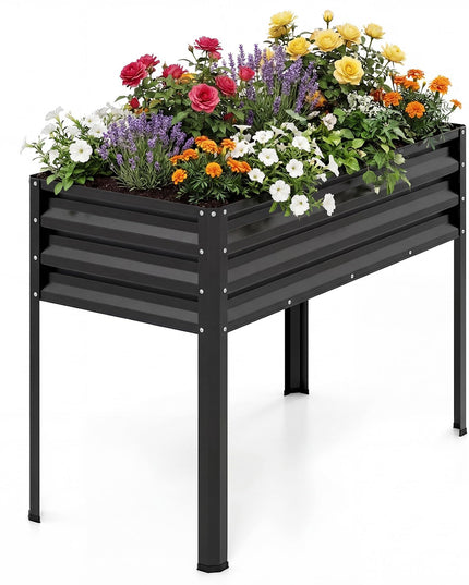 Giantex Raised Garden Bed with Legs | 44" x 22" x 32" Metal Large Elevated Planter Box (1/2)