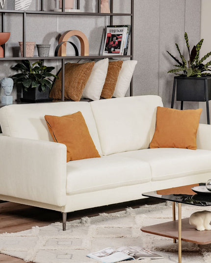 Giantex Sofa Couch, for Bedroom, Reception Rooms, Chair & Loveseat(Grey & White)