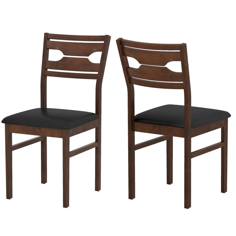 Giantex Wooden Dining Chairs Set of 2/4 PU Leather Upholstered Kitchen Armless Chair