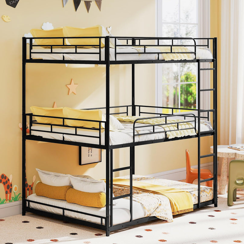 Giantex Full Metal Bunk Bed Frame with Dual Ladders & Safety Guardrails for Teens Adults