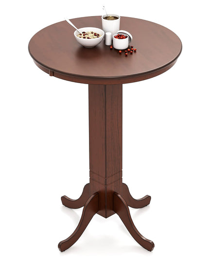 Giantex 30” Round Bar Table, Dining Table with Rubber Wood Frame