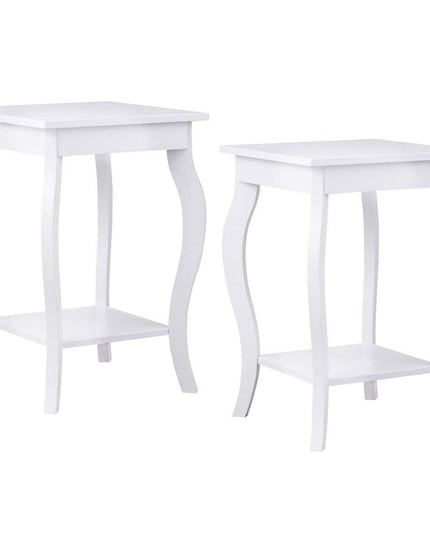 16" End Table W/Storage & Shelf Curved Legs Home Furniture for Living Room
