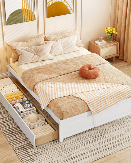 Giantex Queen Size Bed Frame with 2 Storage Drawers
