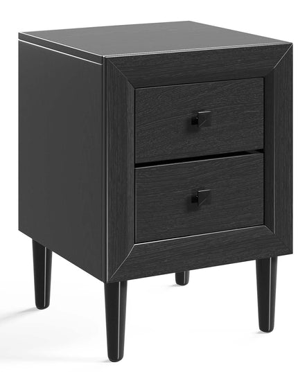 Nightstand Wooden W/Two Storage Drawers and Handles