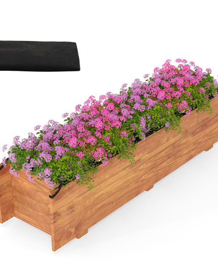 Giantex Wood Raised Garden BedRectangular Planter Box w/Drainage Hole